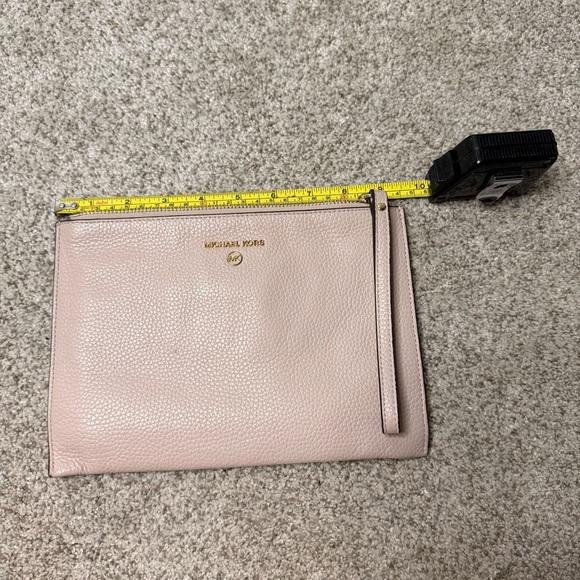 Michael Kors Accessories - Michael Kors pink pebbled leather wristlet clutch